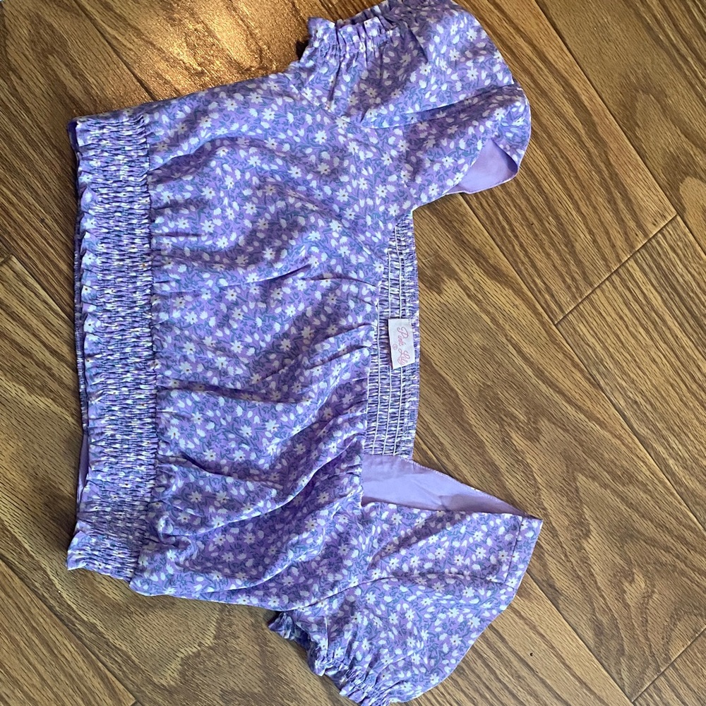 Purple Floral crop top